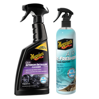 Meguiar s Innenraum-Set: Quik Interior Detailer 473 ml + New Car Air Refresher
