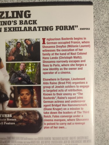 Inglorious Basterds (DVD 2009) Quentin Tarantino, R4, Like NEW + Free Post - Picture 6 of 8