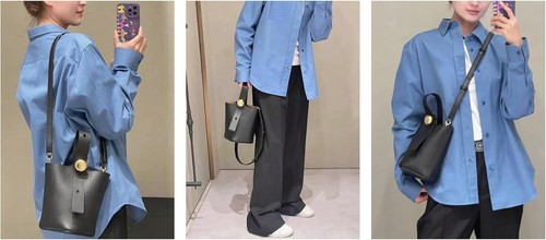 Bucket Bag for Women, Shoulder Bag, Cute Genuine Leather Crossbody Hobo Tote Bag - Picture 2 of 42