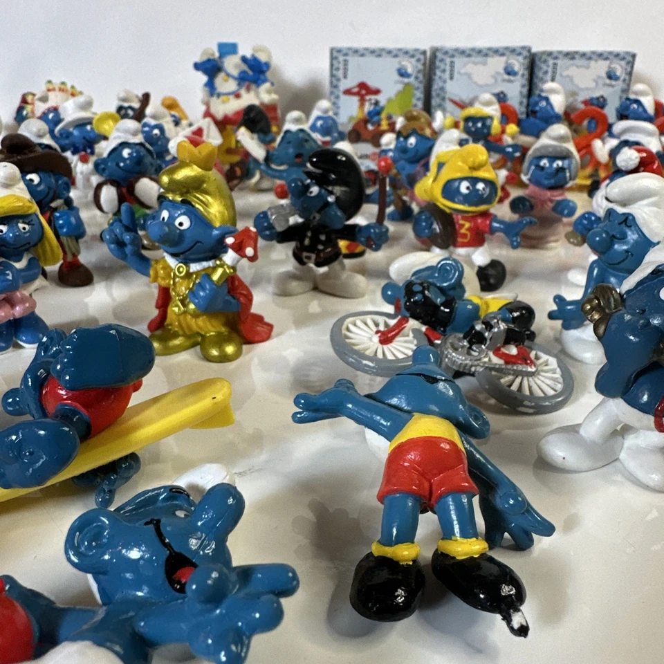 Lot of 64 Smurfs PVC Figures Toppers Car Plane Peyo Schleich - Image 3 of 4
