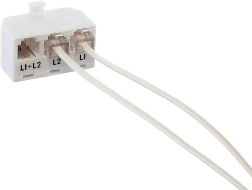 Telephone Line Splitter Adapter RJ11| Dual Line Separator 4 Conductor (WHITE) - Afbeelding 6 van 9