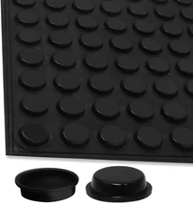 Uenhoy 160 Pcs Black Silicone Cabinet Door Bumpers 1/2" Diameter Self 