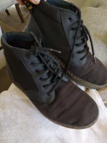 DR. MARTENS BONNY BLACK CANVAS UNISEX ANKLE BOOTS, MENS 10, WOMENS 11 - Picture 4 of 6