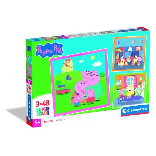 Clementoni CLM25001  Puzzle da 3x48 Pezzi - Peppa Pig