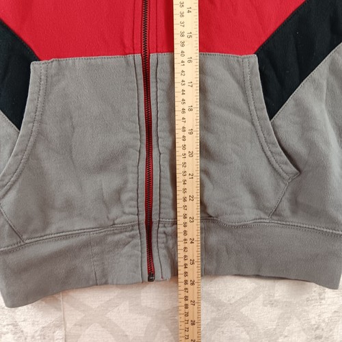 True Religion Hoodie Mens Small Red Gray Black Full Zip Fleece Sweater - Picture 4 of 9