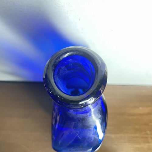 Vintage Blenko Squiggly Wiggly Vase Wiggle Puzzle Art Glass Sapphire Blue - Picture 6 of 7