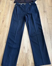 St John Sport Womens Twill Pants 6 Black Classic Straight Cotton Stretch