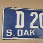 1938 South Dakota Dealer License Plate D205 Original Paint 11 7/8" x 5 3/8" — photo 2