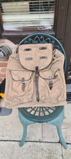 Original Rucksack Model M44 German? Army WW2 Canvas Backpack with straps TG829