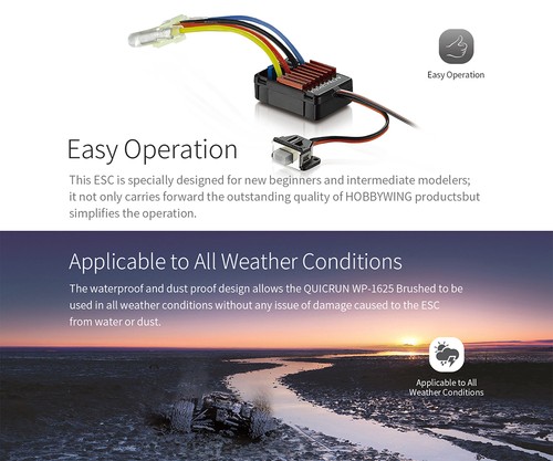 HobbyWing QuicRun 60A / 25A Brushed Waterproof ESC For 1/10 1/18 1/16 RC Car - Picture 7 of 31