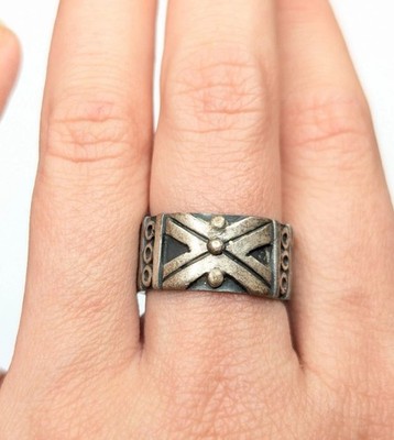 アクセサリー Vintage MEXICO silver ring 925 Sterling Silver Vintage Mexico Star Band Ring Size 9 1/4