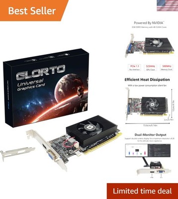 GeForce GT 610 2G Low Profile Graphics Card, PCI Express 1.1 x16, HDMI/VGA, E...