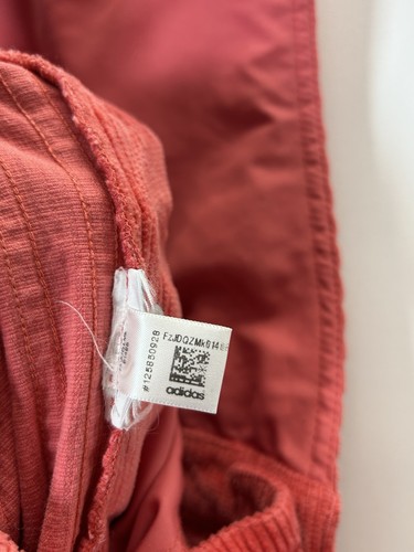 Adidas Corduroy Dungarees UK 6 XS Overall Trefoil 3 Stripes Pink W30” L26” - Picture 8 of 10