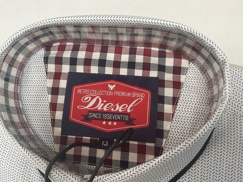 Diesel Sky Herringbone Pattern Shirt Long Sleeved Age 13 Tagged & Bagged - Picture 2 of 5