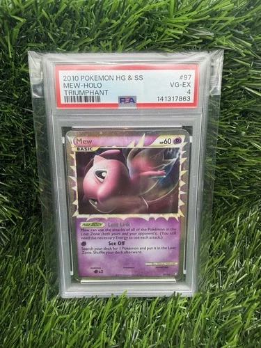 2010 Pokemon Mew Prime Triumphant Holo Card #97/102 PSA 4