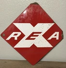 Vintage Railway Express Agency (REA) Porcelain Sign 12" X 12" Red & White