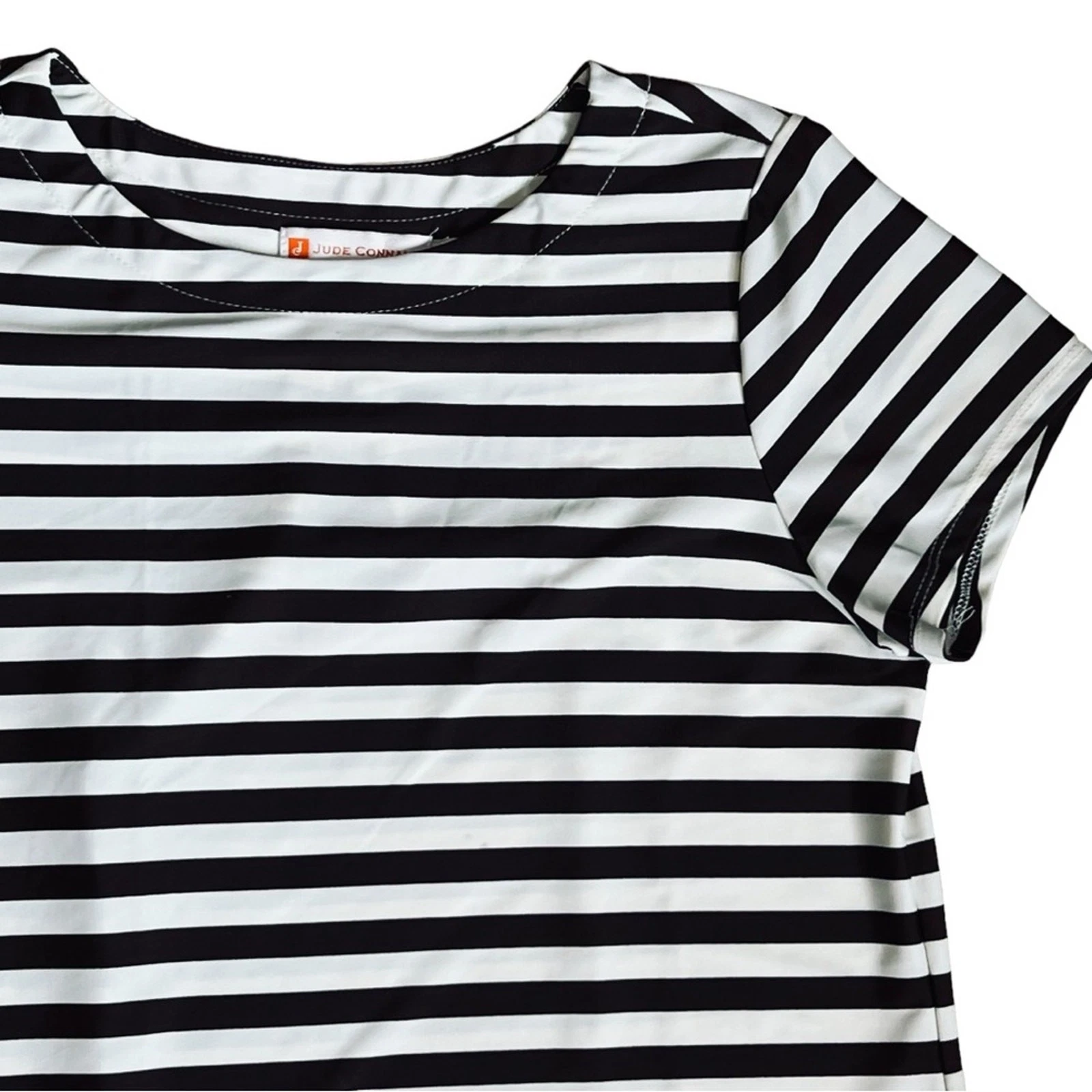 VETEMENTS Abito donna Jude Connally taglia M marrone panna righe girocollo Ella manica corta