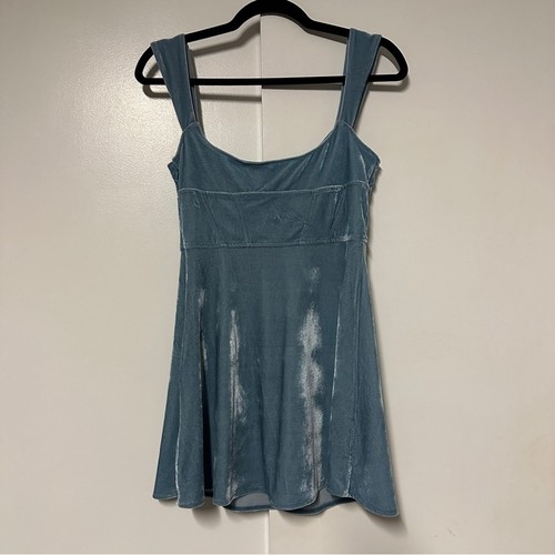 Urban Outfitters Women's Genevieve Velvet Corset Mini Dress in Sky Blue Size M - Picture 10 of 10