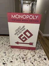 Monopoly Game - Collectible Book Edition - Red/Beige Linen Book Cover Complete