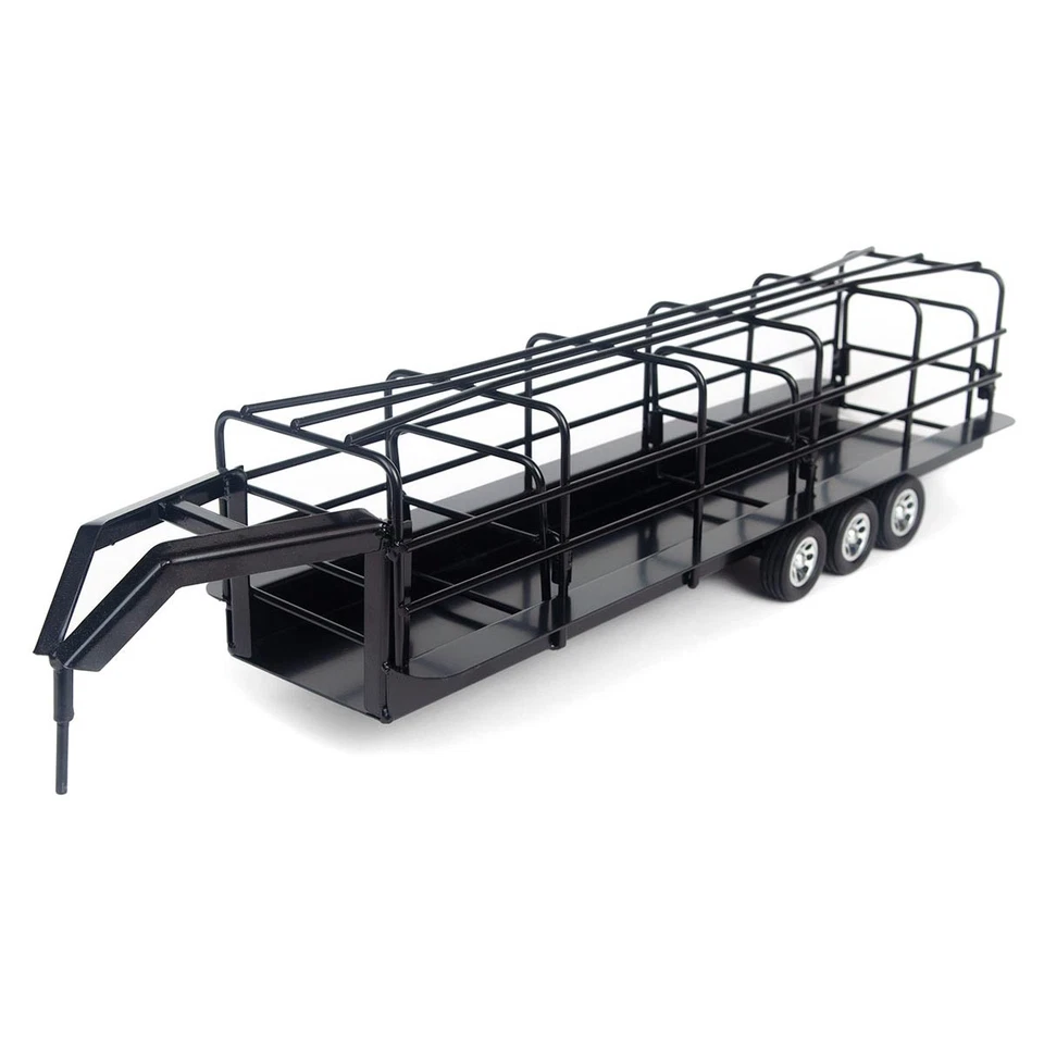 1/16 Piccolo Buster Giocattoli Nero Gooseneck Long Trailer Con Split Gates, - Immagine 2 di 4