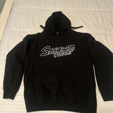  2 Snap On BlackHoodie Sweatshirts Long Sleeve Hooded Pullover-Large