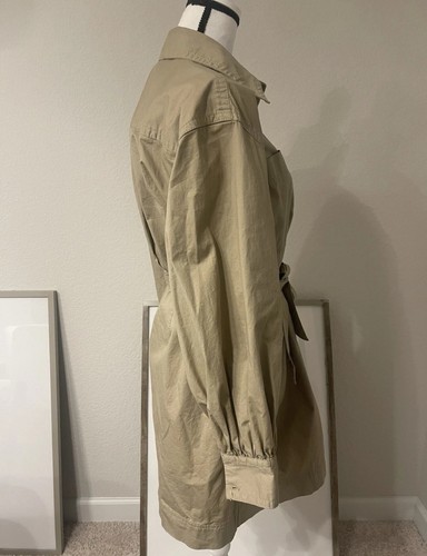 Banana Republic Shirt Dress S Petite Women Safari Utility Belted Long Sleeve Tan - Picture 2 of 8