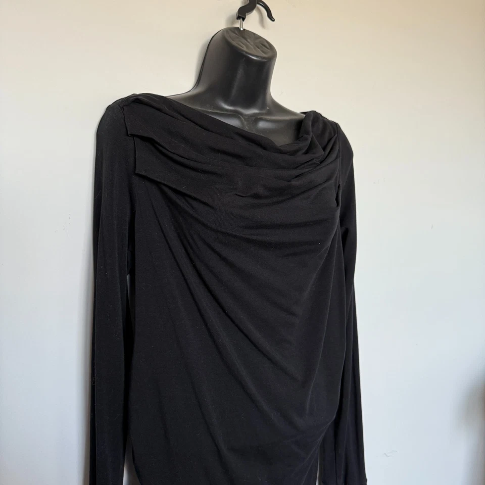 Top MARCELLA Mujer XL Negro Hombro Descubierto Acanalado Silencioso Lujo Minimalista Citycore Foto 3 de 4