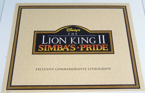 Disney Store Simba Pride Litografía Sello Dorado Rey León Imagen De Colección 1998 - Imagen 2 de 2