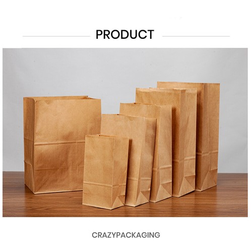 Kraft Brown Take Away Paper Bags Grocery Market Party Gift Craft Food Cake Bag - Picture 36 of 78