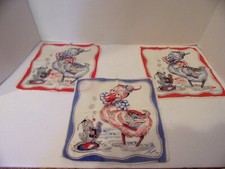 CHILDREN' S HANDKERCHIEFS FOUR TOM LAMB THREE W/DUCKS  FROGS ONE W/DOG