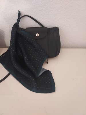 Hugo Boss silk pocket dark green dots