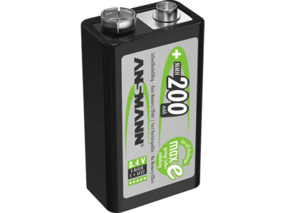 ANSMANN maxE 6F22 E-Block (9V) Akku, NiMH, 8.4 Volt, 200 mAh