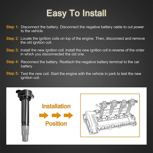 6 Ignition Coils Pack UF553 and Iridium Spark Plug For 2007-2012 Edge 3.5L V6 - Picture 9 of 9