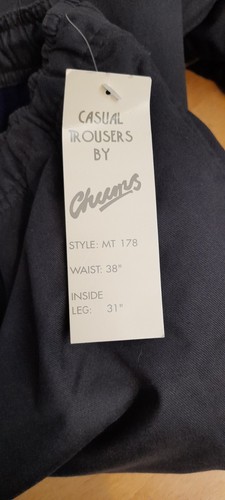 CHUMS, Mens Black Warm Fleece Lined Elasticated Trousers W 38 L 31 Walking, Work - Picture 7 of 10