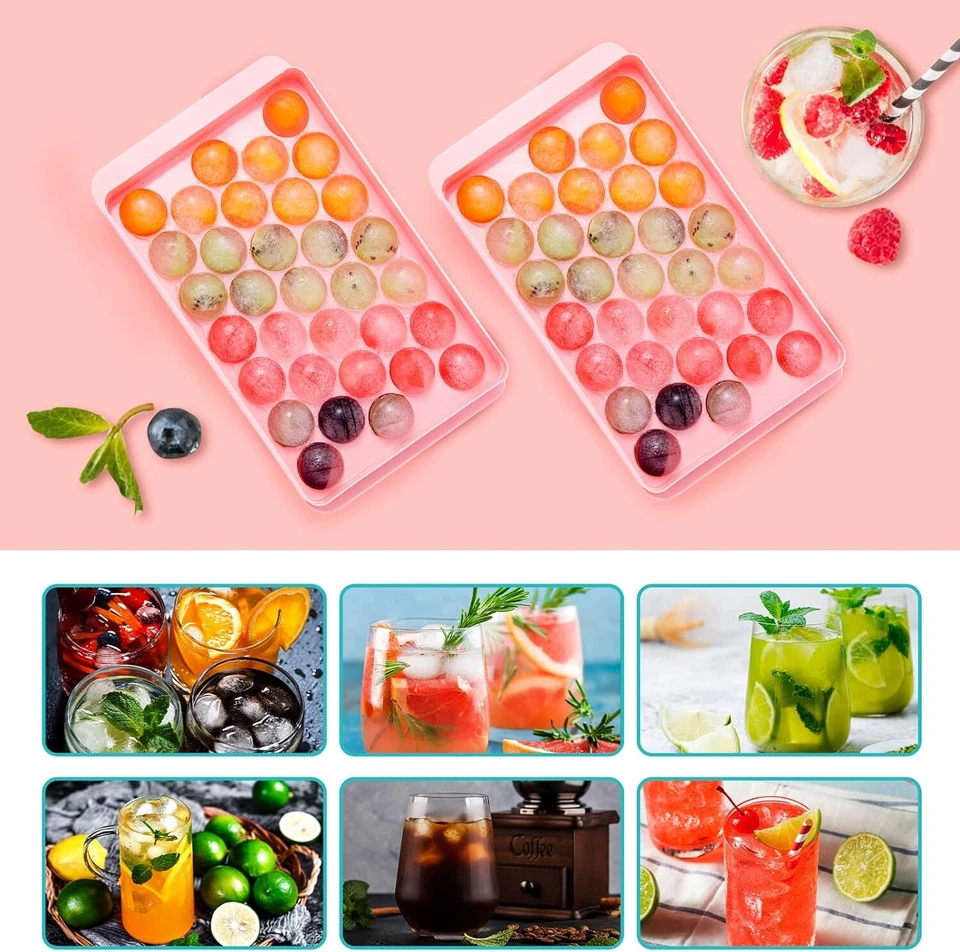 Hágalo usted mismo Cubo de Hielo Redondo Fabricante de Bolas Bandeja PP Silicona Esfera Molde Bar Whisky Cócteles Foto 2 de 4