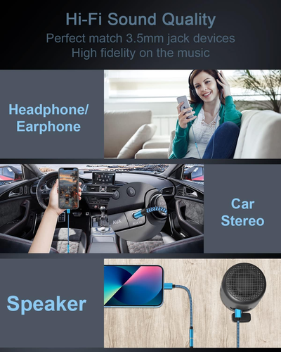2-Pack Lightning to 3.5mm Aux Adapter, Apple MFi Certified iPhone Audio Dongle f - 第 6/7 張圖片