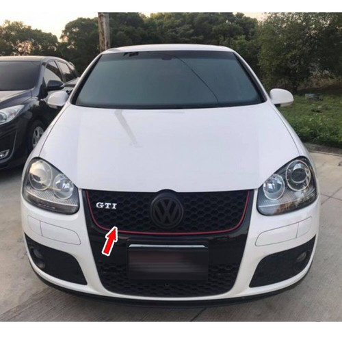 Chrome Front Grille Bumper Sport +Silver Steel Mesh For VW Golf Rabbit MK5 2006 - Picture 3 of 5