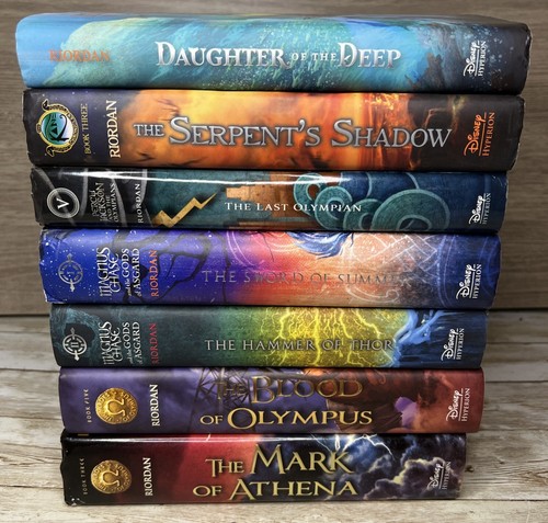 Lot of 7 Rick Riordan 1st Edition Hardcover Books - Multiple Series (2009-2021)
