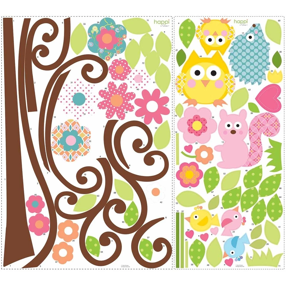 ПРОКРУТКА дерево настенные наклейки гигантский ребенка детской наклейки совы цветочный декор спальни - Изображение 3 из 3