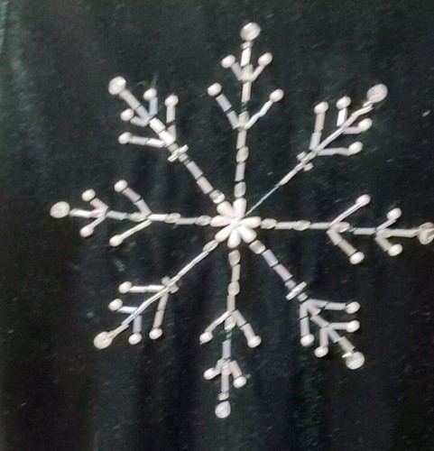 BONNIEJEAN PARTY HOLIDAY DRESS GIRLS SIZE 5 GREEN VELVET SNOWFLAKES FAUX FUR - Picture 2 of 2