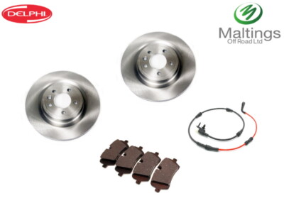DELPHI REAR BRAKE DISCS + PADS FITS DISCOVERY 5 2016-2018