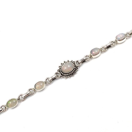 19.5-22.5cm Armband 925 Silber Opal Damen Schmuck Tennisarmband Vollopal 11.05ct - Bild 5 von 20