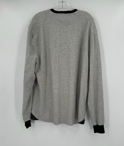 Sovereign Code Mens Gray Henley Ribbed Black Trim Long Sleeve Shirt Sz 2XL - Picture 2 of 6