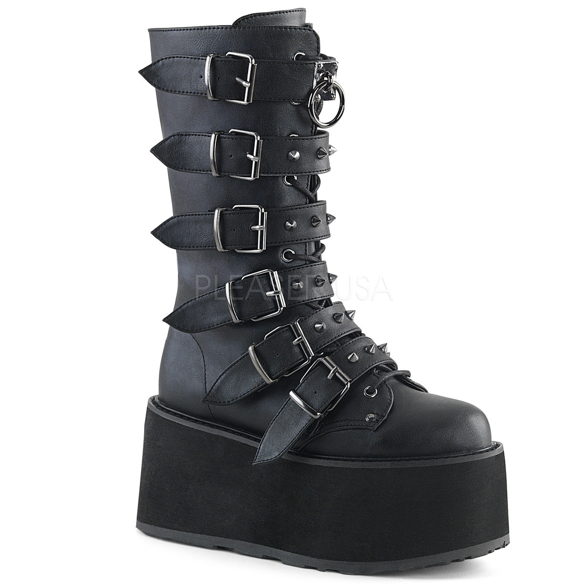 Demonia 3.5 Platform Damned Matte Black Buckle Boots 6 7 8 9 10 11 12 Demonia 3.5 Platform Damned Matte Black Buckle Boots 6 7 8 9 10 11 12