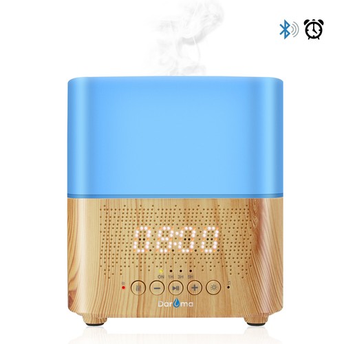 Difusor de aceites esenciales de alarma, aromaterapia 300 ml, reloj despertador, altavoz Bluetooth - Imagen 1 de 16