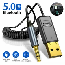 Car Wireless USB Bluetooth 5.0 Audio Transmitter Receiver AUX Adapter For PC TV
