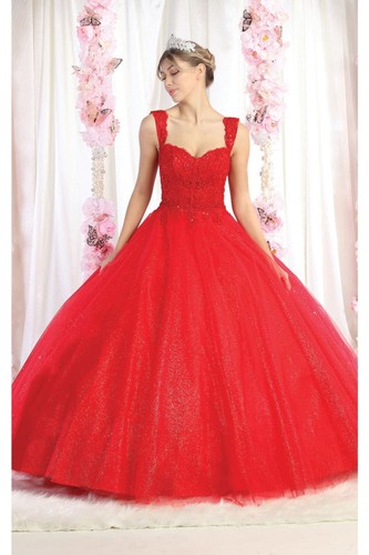 Vestido de bola de membrillo bordado sin mangas brillante Layla K LK194 - Imagen 3 de 14
