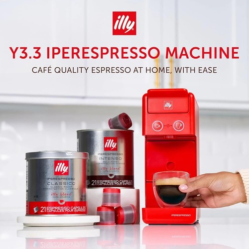 Máquina de cápsulas de café y café espresso de una sola porción illy IPERESPRESSO Y3.3 roja - Imagen 4 de 9