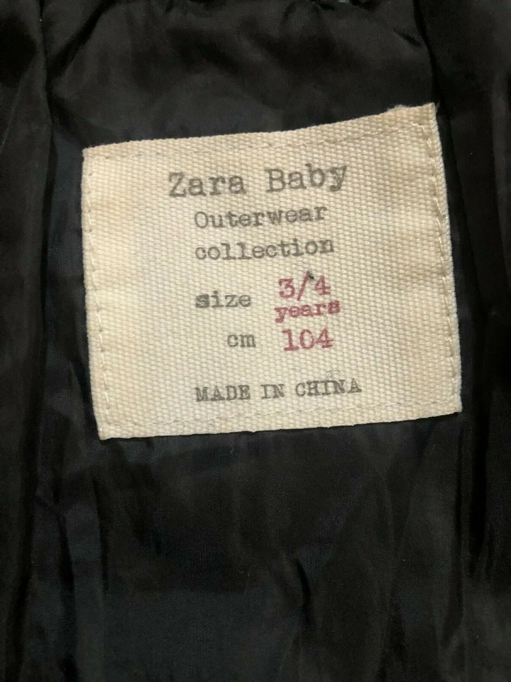 Chaqueta Zara Baby Outerwear Collection Niños Con Capucha Negra Talla 3/4 Años Foto 4 de 4