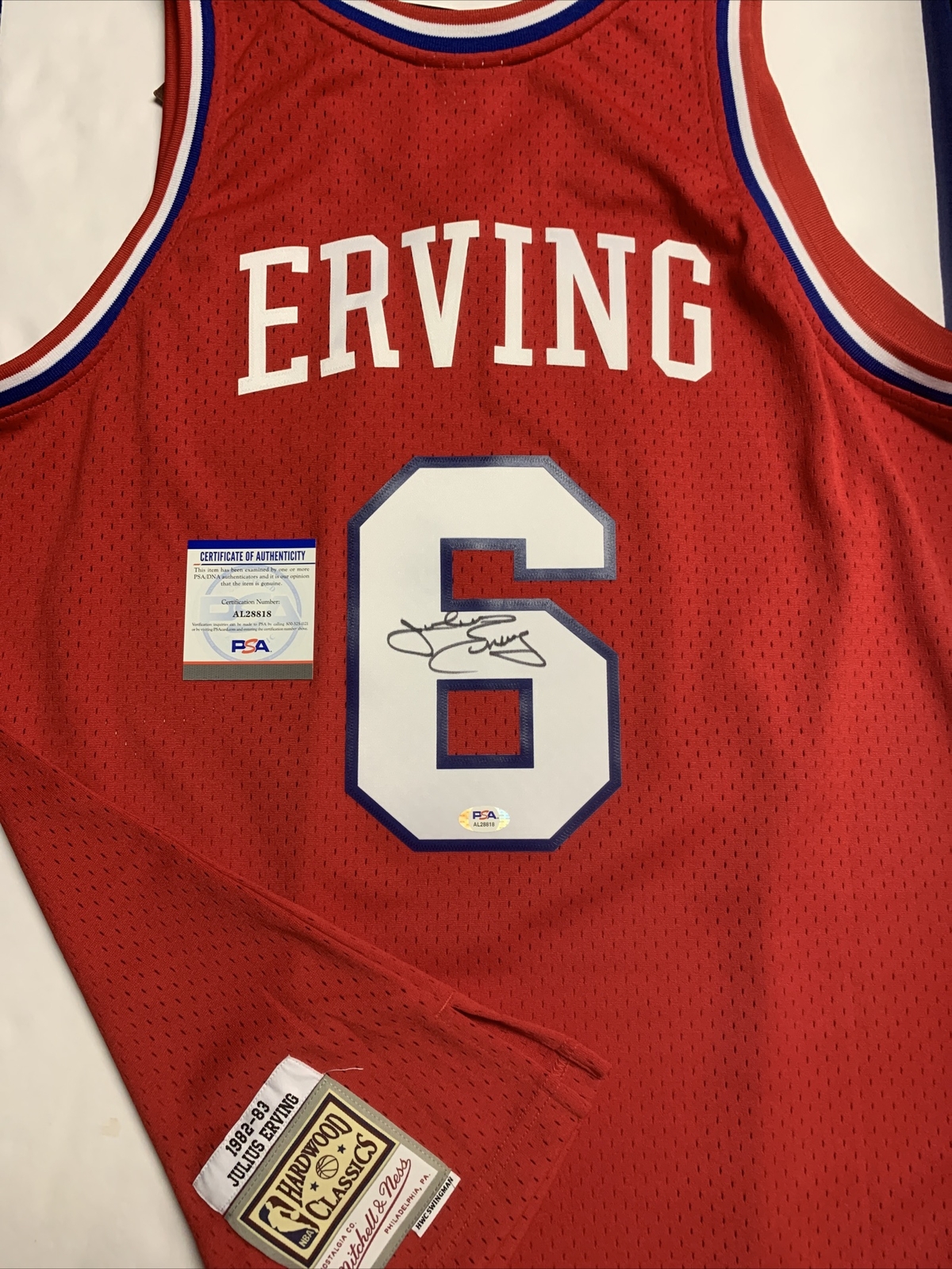 Mitchell & Ness Julius Erving Philadelphia 76ers Red 1982-83 Hardwood  Classics Swingman Jersey